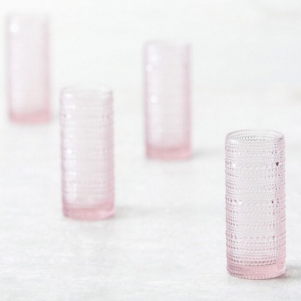 Fortessa Jupiter Collins Highball Glasses, Set of 4 in Pink